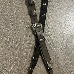 Leather Belt with Silver Accents, kids size